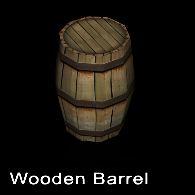 Single Wooden Barrel #1