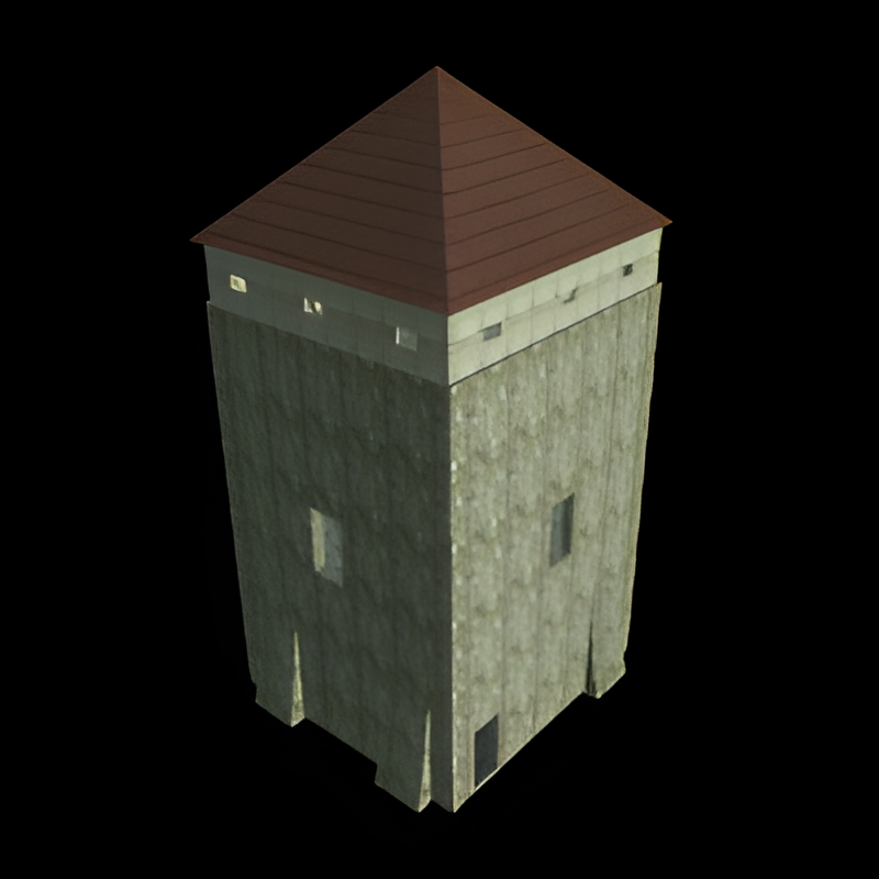 Large Stone Tower w/ Roof