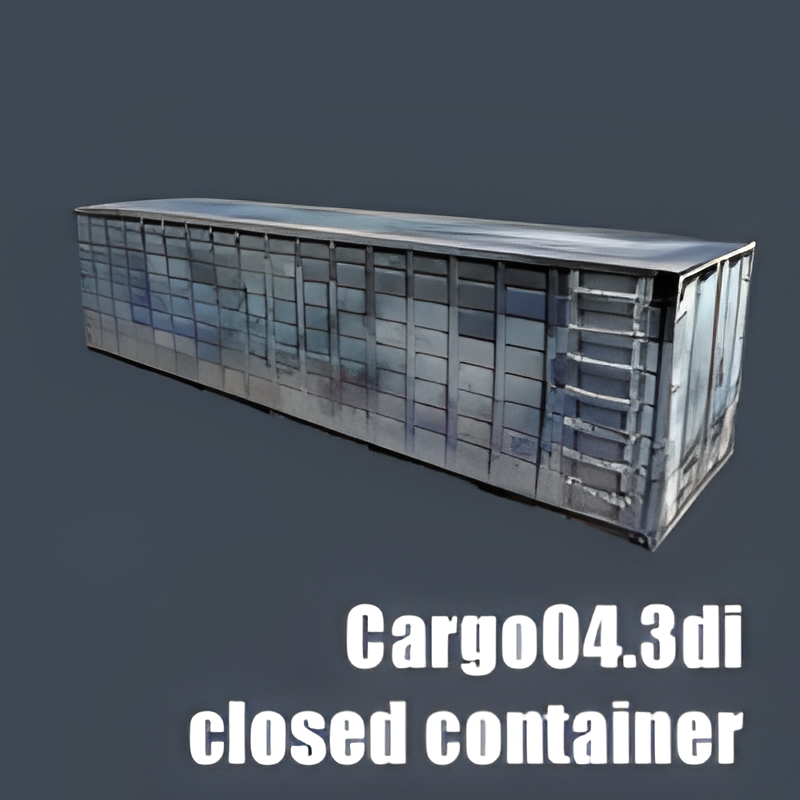 Large Metal Cargo Container w/ Ladder (both doors closed)