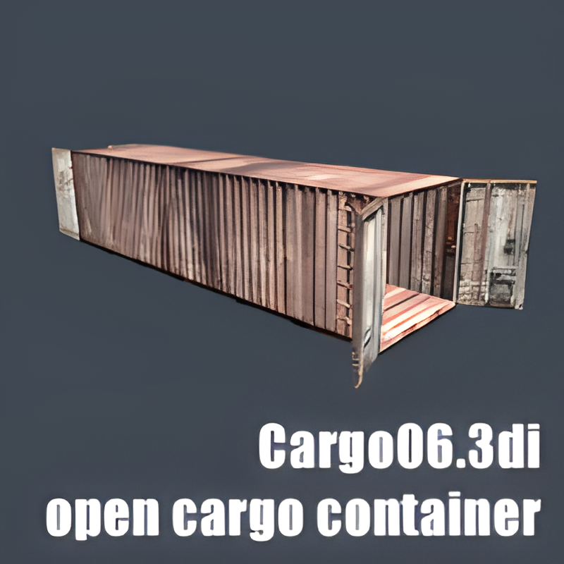 Large Metal Cargo Container w/ Ladder (both doors open)