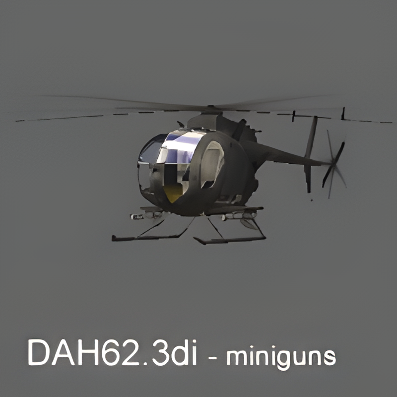 Flyable AH-6 Little Bird Helicopter w/ Miniguns