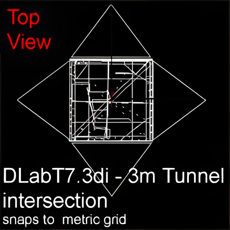 Underground Lab Tunnel 4-way Intersection