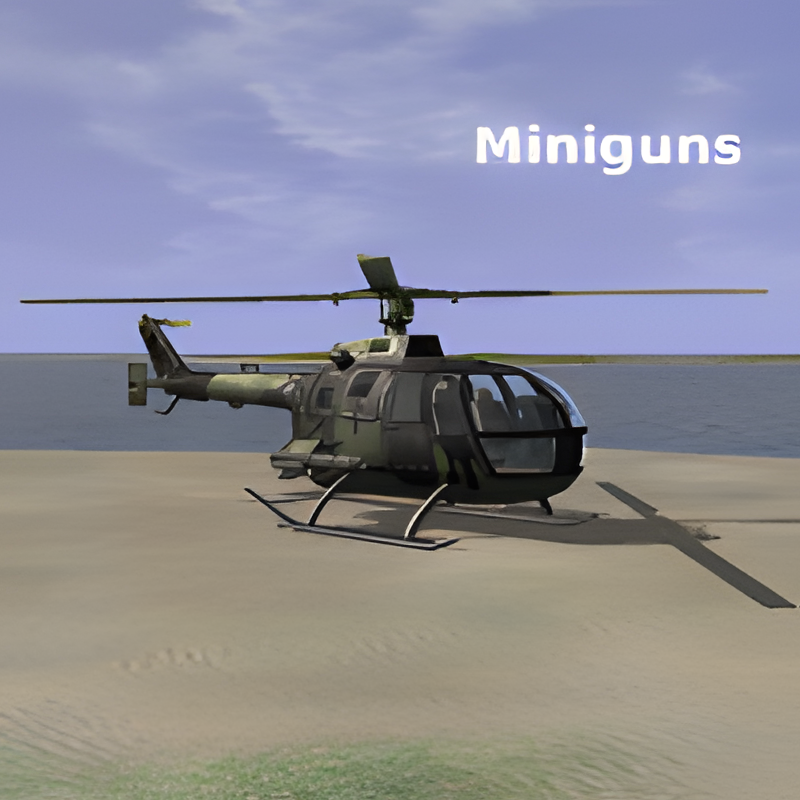Flyable Bo 105 Helicopter w/ miniguns