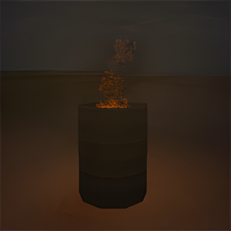 Barrel w/ Large Contained Bonfire (dynamic light)