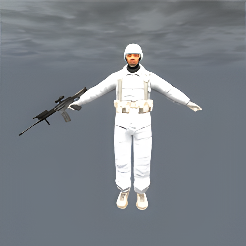 Friendly Soldier w/ M4A1 (Snow Camo)