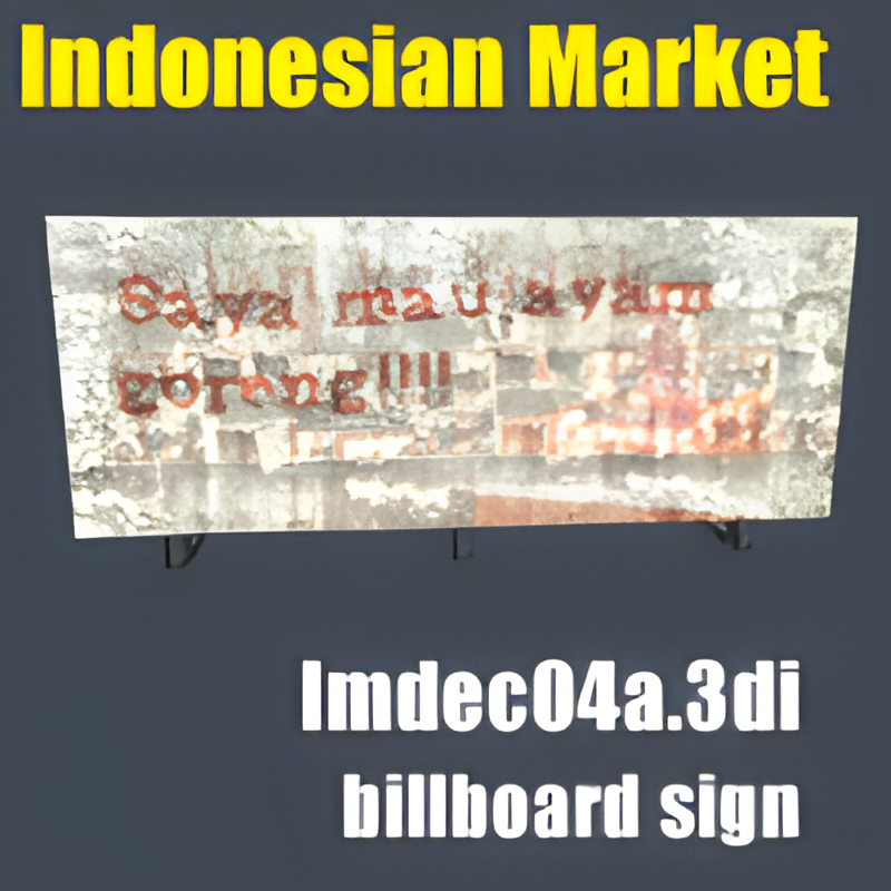Indonesian Market Sign #2A