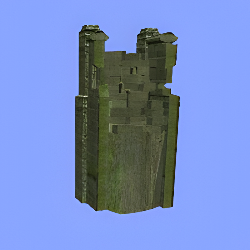 Ruined Wall End Cap, Modular #6