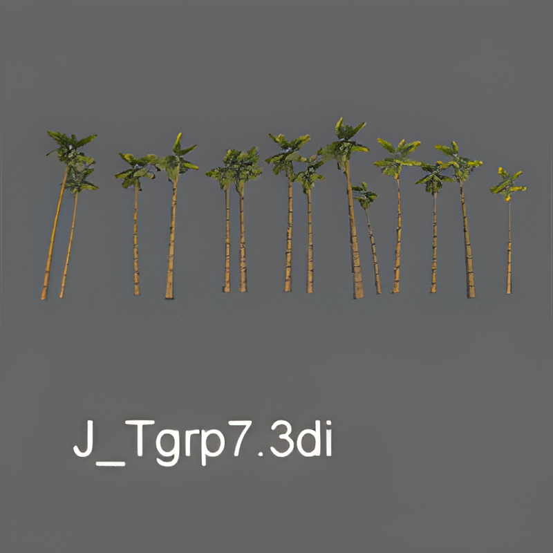 Jungle Tree Group #7 (thick palms - linear group)