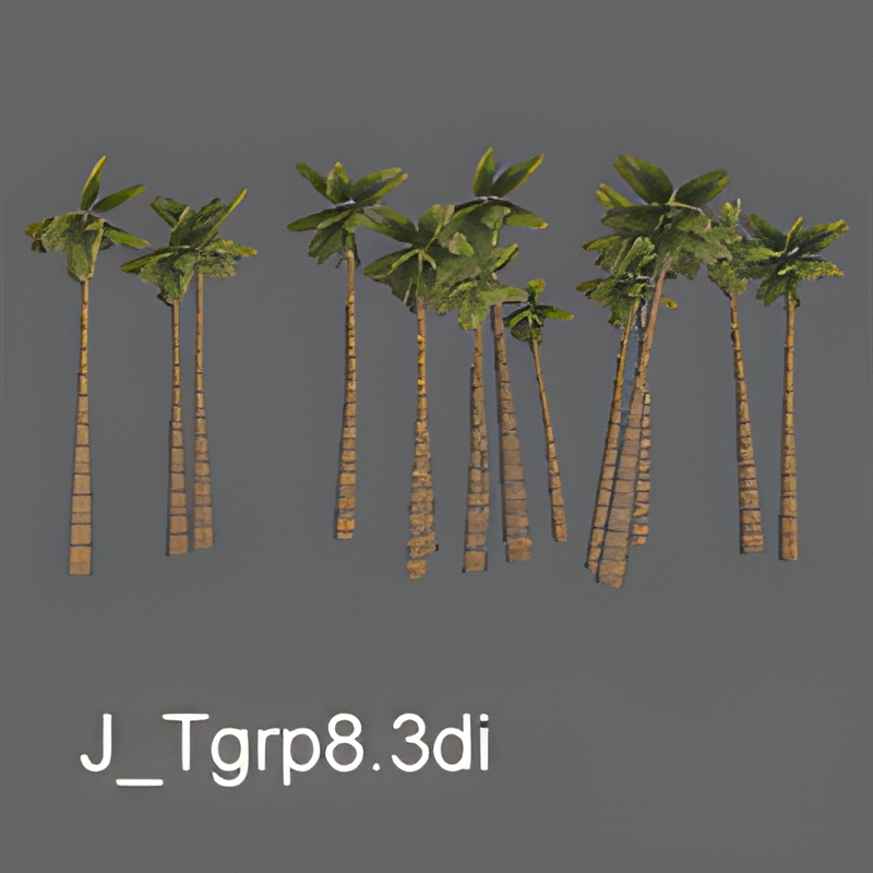 Jungle Tree Group #8 (thick palms - circular group)
