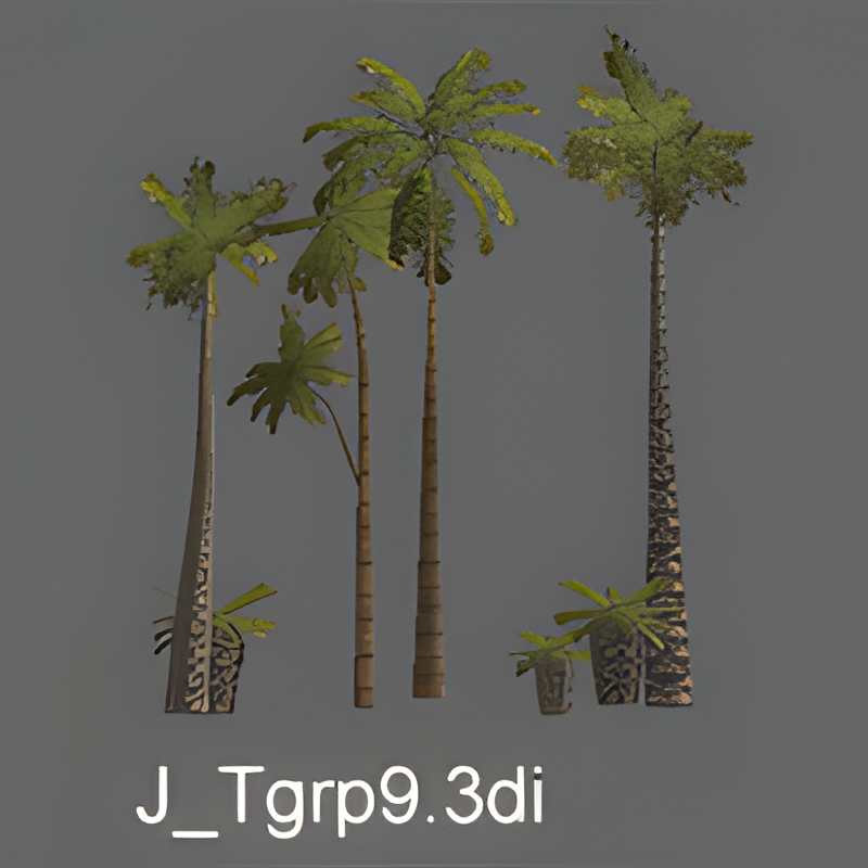Jungle Tree Group #9 (group w/ pineapple palm)