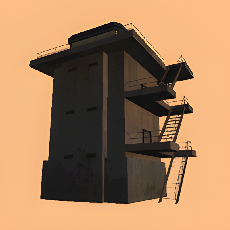 Concrete Guard Tower w/ Ramps