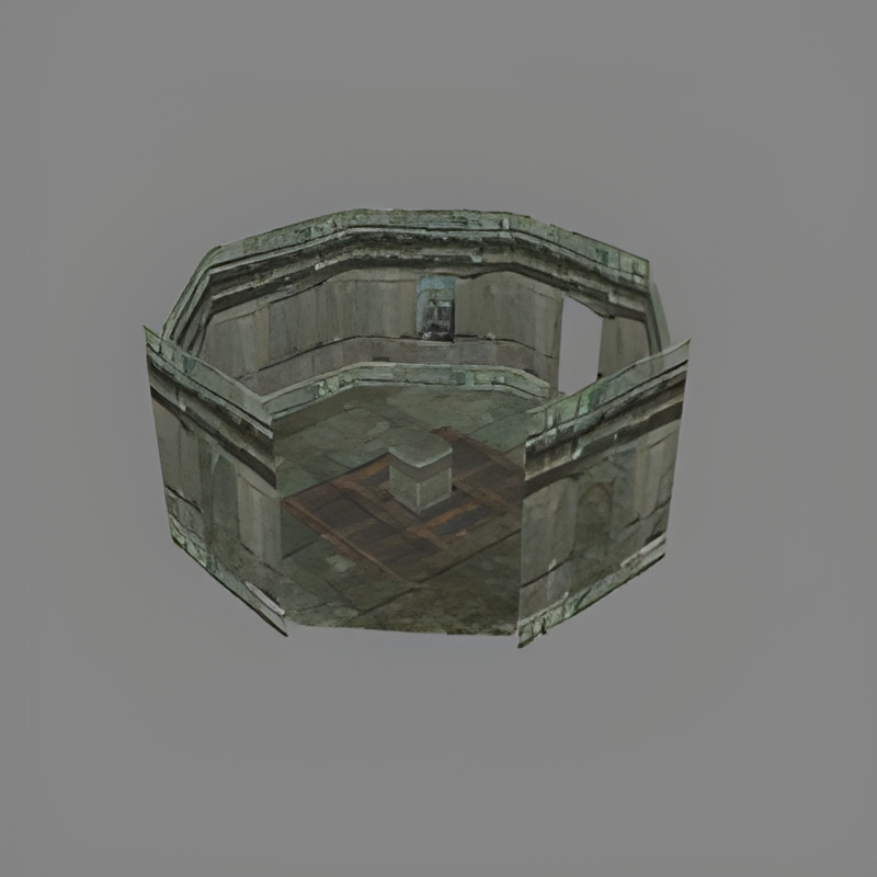 Stone Tunnel 3-Way Intersection (round room)