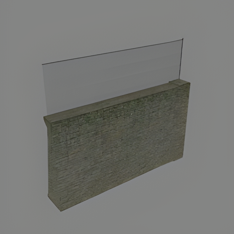 Brick Wall w/ Fence on Top (5m)