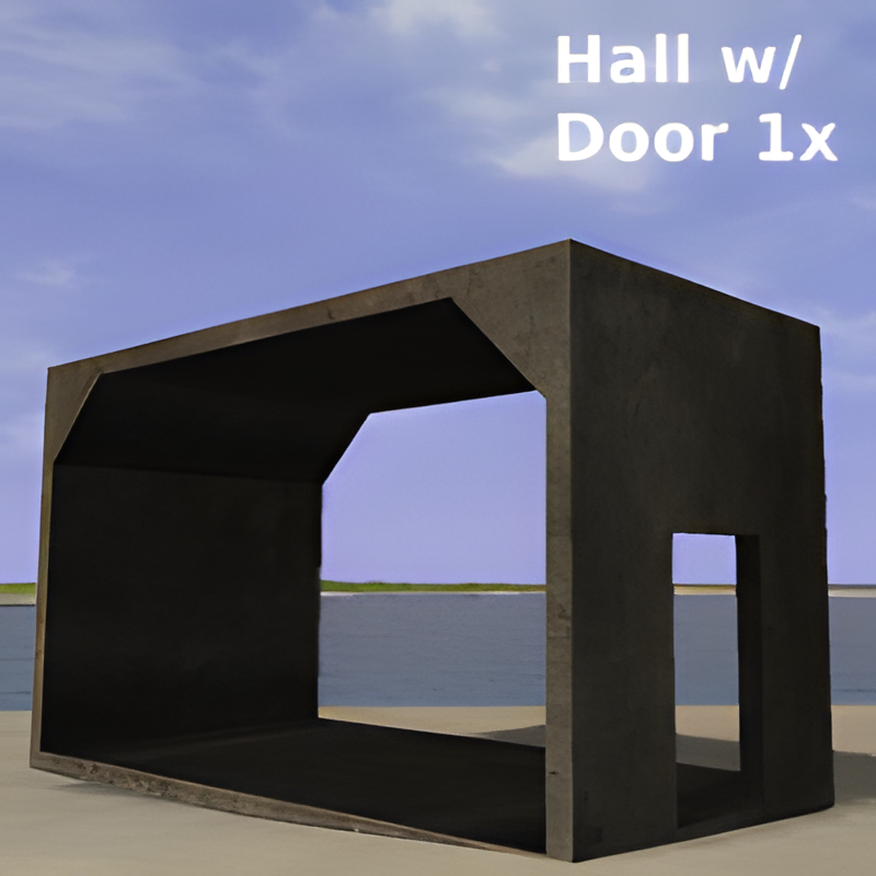 Underground Bunker Hall w/ 1 Door (4m)
