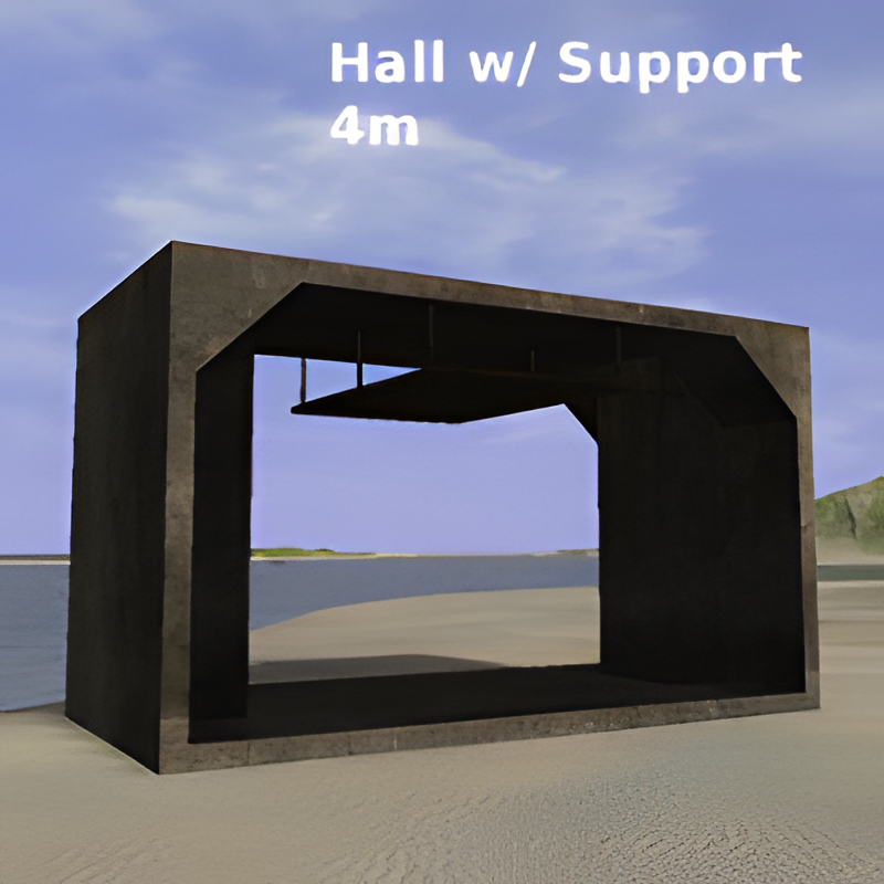 Underground Bunker Hall w/ supports (4m)