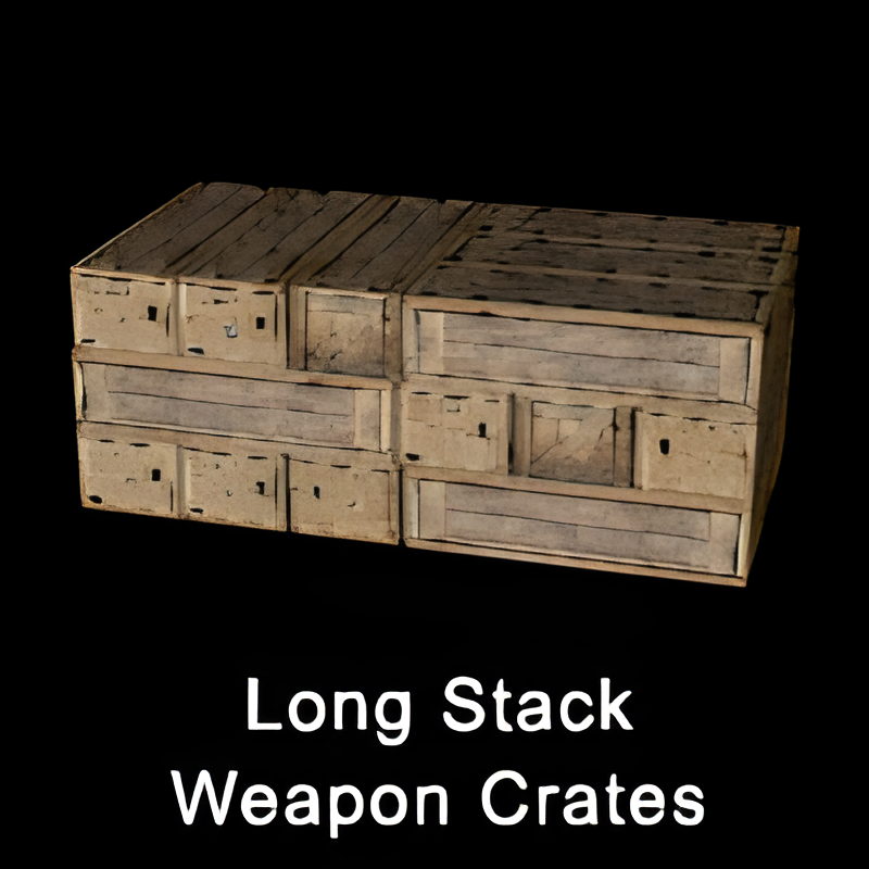 Stack of Multiple Wooden Weapons Crates 6x3 (closed lids - S&D)