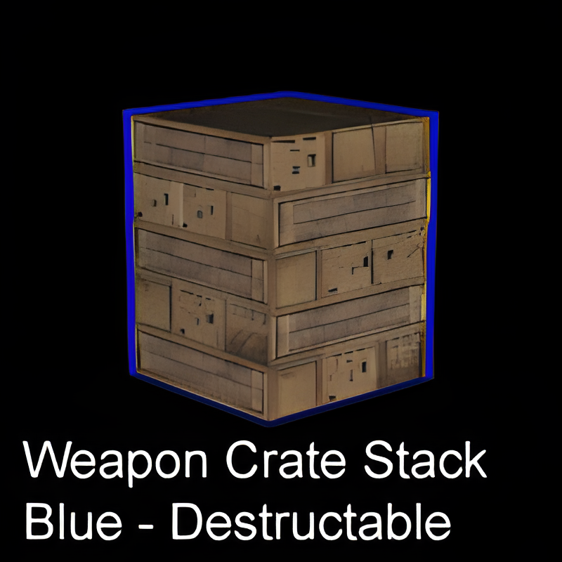 Stack of Wooden Weapons Crates (S&D - Blue Glow)