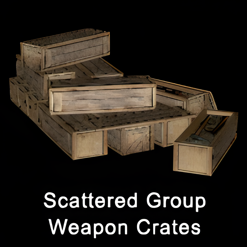 Scattered Pile of Weapons Crates (2 open crates - S&D)